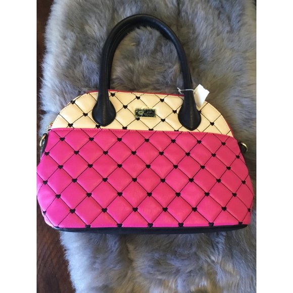 Betsey Johnson Fuchsia Pink Handbag or Crossbody Purse NWOT - Picture 1 of 11